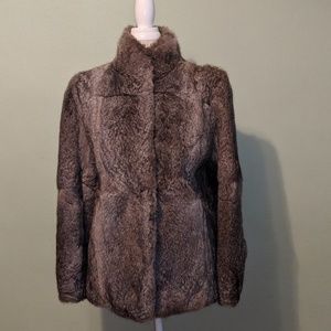 Elan Grey Rabbit Fur Coat